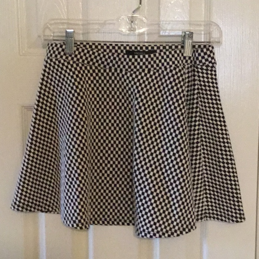 Houndstooth Print Circle Mini Skirt
